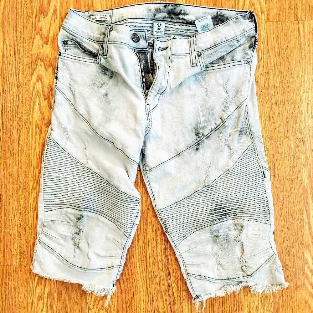 True Religion Geno Moto Jeans Men 32 Shorts